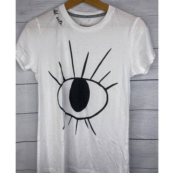 Embrujo del arte Mens Graphic Tee Big Eye on White T-Shirt size Medium - Picture 3 of 7
